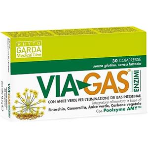 Phyto Garda Integratore Alimentare Via Gas Enzimi, 30 Compresse