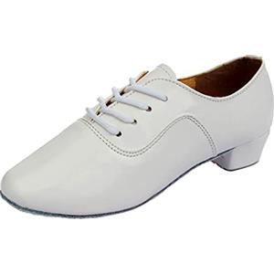 Generisch Scarpe da ballo latine da uomo tinta unita per danza moderna Dance Hall, bianco, 45 EU