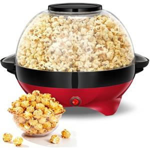 Cozary Macchina Popcorn, Macchina Pop Corn da 5 Litri per la Casa, con Rivestimento Antiaderente e Superficie Riscaldante Rimovibile, Macchina per Pop Corn Silenziosa e Veloce Per Zucchero e Olio