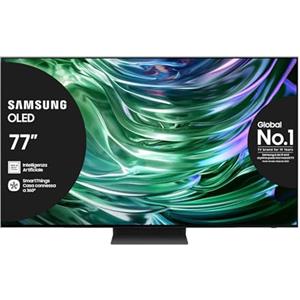 Samsung OLED TV 77 QE77S90DAEXZT, OLED HDR+, Upscaling AI 4K, Processore NQ4 AI GEN2, Motion Xcelerator 144Hz, Design LaserSLim, DVBT-2, Q-Symphony & Dolby Atmos, Black 2024