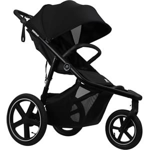 Deryan Bolt Jogger Passeggino combinato per ogni terreno - Pieghevole e portatile - Passeggino per jogging a partire dai 6 mesi - Nero