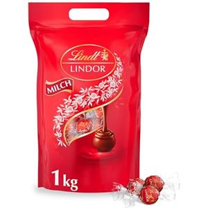 Lindt LINDOR Praline di Cioccolato al Latte, 80 Cioccolatini, in confezione assortita maxi formato 1kg