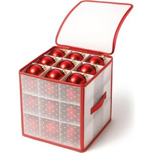 com-four® Scatola portaoggetti per 27 Palline di Natale - Scatola portaoggetti per Decorazioni per Alberi di Natale - Organizer per Decorazioni Natalizie - Contenitore per Decorazioni Natalizie