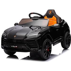 Mondial Toys Macchina Elettrica per Bambini Lamborghini Urus 12v Full Optional con Sedile in Pelle e Tappetini Auto Elettrica per Bambini con Telecomando Nero
