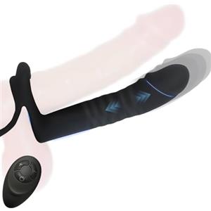 SNOWSEXY 3 IN 1 Vibratore Anale con Anello, Vibratore Anale Dildo, Stimolatore Prostata Anal Plug Sex Toys 10 Modalità di Spinta e Vibrazione Doppio Penetratore Sex Toys con Telecomando per la Coppia
