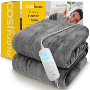 Cosi Home Lussuosa Coperta Termica Elettrica - Coperta Elettrica Riscaldata extra large, in pile, lavabile in lavatrice con telecomando digitale, timer di 10 ore e 10 impostazioni di calore
