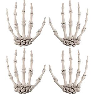 CHONGQILAO Mani di Scheletro di Halloween Mani Scheletriche, Scheletro Halloween Mani Umane Finte Realistiche in Plastica, Scheletri Decorazioni per Decorazione di Giardino, Cimitero
