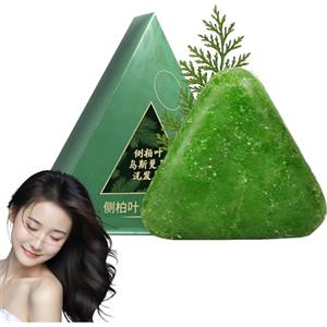 Generico Sapone verde, shampoo solido, shampoo al sapone verde, shampoo solido, calmante e rinforzante per capelli da donna e da uomo (1pcs)