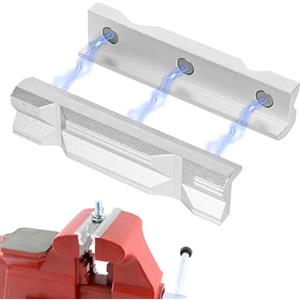 Junrvivy 2 ganasce protettive per morsa (125 mm), in lega di alluminio, adatte per banchi da lavoro da officina, vestibilità precisa, universale per morse da 5 pollici