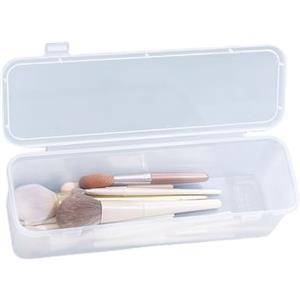 JOROBURO Scatola Porta Pennelli Lunghi, Organizer Portatile per Pennelli Trucco in Plastica Trasparente con Coperchio, Contenitori Multifunzionali per Matite per Sopracciglia Custodia per Pennelli Trucco da Vi