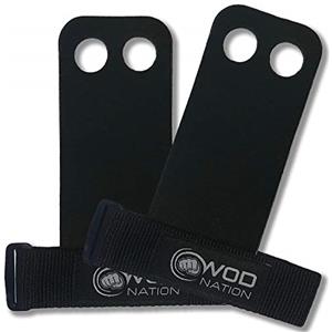 WOD Nation Impugnature per Ginnastica con bilanciere perfette per Allenamento Pull-up, Kettlebell, Anelli per Ginnastica (Nero - Medio)