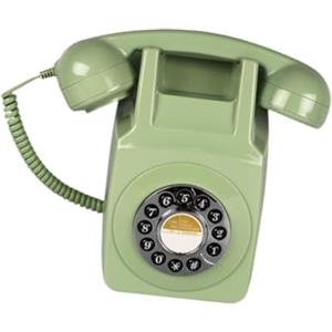 AsrMyjcx Supporto da Parete per Telefono Fisso retrò, Telefono a quadrante, Decorazione per la casa, Tipo Vintage, Telefono Antico per Affari, Feste, Famiglia, Verde