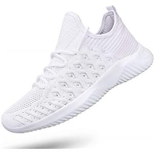 Feethit - Scarpe da Ginnastica da Donna, Antiscivolo, Traspiranti, Leggere, da Palestra/Allenamento, Bianco, 40.5 EU