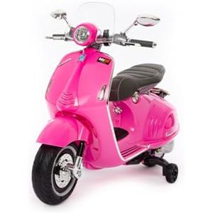 Babycar Vespa Elettrica per Bambini | Moto Elettrica Bambini 12V Stile Vespa 946 con Luci, Suoni Integrati, MP3/USB e Ruote Stabil | 2 Motori da 25W con Acceleratore a Pedale | Rosa