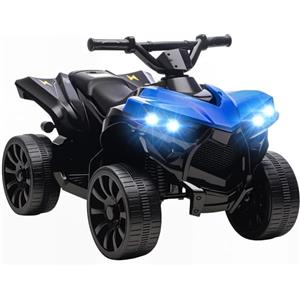AIYAPLAY Quad Elettrico per Bambini ATV con Batteria Ricaricabile 6V, Moto per Bambini con Fari LED e Musica, per Interni ed Esterni, Età 3-8 Anni, Blu