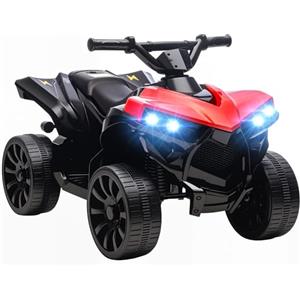 AIYAPLAY Quad Elettrico per Bambini ATV con Batteria Ricaricabile 6V, Moto per Bambini con Fari LED e Musica, per Interni ed Esterni, Età 3-8 Anni, Rosso