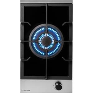 Klarstein Piano Cottura 1 Fuoco Gas, Piano Cottura a Gas Integrato 3.4kW, 1 Fuoco Incasso in Acciao Inox