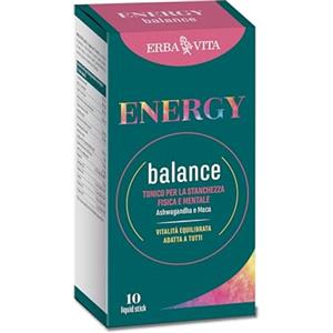 ERBA VITA Energy Balance integratore alimentare a base di Ashwagandha e Maca ideale nei periodi di stanchezza fisica e mentale, 10 stick