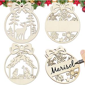 Ciondoli Albero di Natale Pendenti con Corda di Canapa Fai da Te