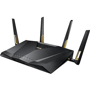 ASUS Gaming Router che supporta tecnologie MU- MIMO e OFDMA, AX6000 Dual Band WiFi 6 (802.11ax), AiProtection Pro basata su Trend Micro, acceleratore di gioco wtfast integrato e Adaptive QoS