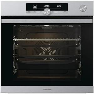 Hisense Forno Elettrico O643PX Multifunzione, Incasso, 77 Litri, 60 Cm, Combinato, A Vapore, Funzione Pizza 300°, Pirolitico, Colore Inox, Classe Energetica A+