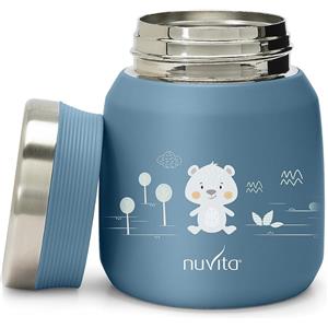 Nuvita Contenitore Termico per Alimenti 300ml in Acciaio Inox - Colore Powder Blue, Isolamento Sottovuoto, Tappo Ermetico