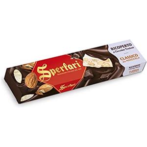Sperlari - Torrone Classico alla Mandorla Ricoperto di Cioccolato Fondente, Senza Glutine - 200 gr