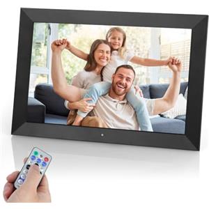 Vicloon Cornice Digitale 10.1 Pollici, Schermo 1280x800 HD IPS, Cornice Elettronica con Telecomando, Foto/Musica/Video/Calendario/Orologio, Supporto USB o Scheda SD, Rotazione Automatica (Non WiFi)