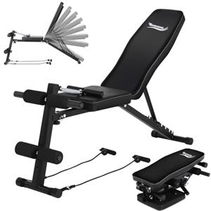 Novonova 4 in 1 Panca Multifunzione Pieghevole per Palestra Casa, Panca Regolabile Pesi Inclinata per Allenamento, NV-5903