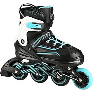 Nils Extreme Nils Pattini in linea da donna ABEC7 regolabili in linea per bambini (nero, turchese, 39-42)