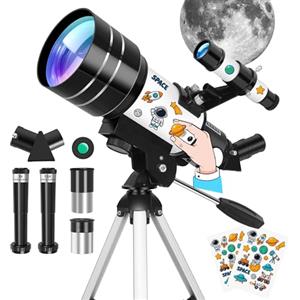 UncleHu Telescopio per Adulti&Bambini Principianti, 15X-150X, Telescopio Astronomico Professionale 70/300mm con Adesivi&Treppiede de Table&Filtro Lunare, Telescopi bambini per osservazioni terrestri e lunar