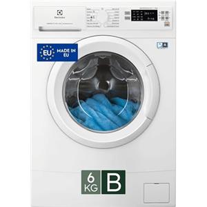 Electrolux EW6S526W Lavatrice Slim a Carica Frontale, Tecnologia SensiCare 600, 6 kg, Partenza Ritardata, Lavaggio Rapido, Display LED, 1200 Giri al Minuto, Bianco, B