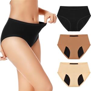 Soleurfe Mutande Mestruali Assorbenti = 4 tamponi Donna Cotone Slip Ciclo Protettive Periodico Intima Mestruale Ecologico con 4 Strati Anti perdite Lavabili