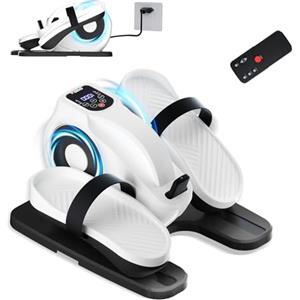 TODO Mini Ellittica Elettrico da casa, Ellittica Sotto Scrivania con Telecomando, Antiscivolo Tappetino, Pedaliera Elettrica Portatile con 12 Velocità Regolabile per Anziani e Adulti