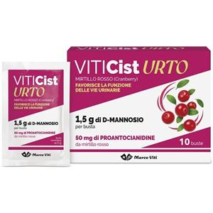 Marco Viti Viticist Urto - Integratore con D-Mannosio e Mirtillo Rosso per il Benessere delle Vie Urinarie - 10 Bustine da 5 g