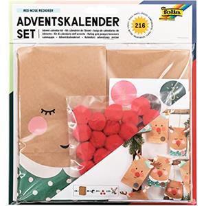 Folia Calendario dell'Avvento Renna dal naso rosso, Multicoloured, 9384