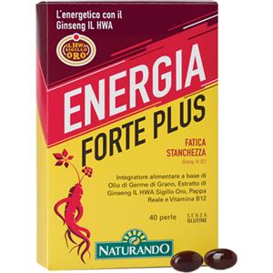 Naturando Energia Forte Plus - Integratore Alimentare con Olio di Germe di Grano, Pappa Reale, Ginseng IL HWA Sigillo Oro e Vitamina B12 per Contrastare la Stanchezza Fisica e Mentale