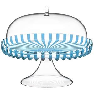 Guzzini Dolce Vita Alzata con Campana Azzurra - Ideale per Antipasti e Dolci con Campana Trasparente