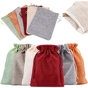 Vegena 30 Pezzi Sacchetti di Iuta 13x18 cm Sacchetti in Tela di Iuta Sacchetti Regalo con Coulisse Naturali da Riempire per Calendario Dell'Avvento Gioielli Matrimoni Feste Natale Fai da Te, 6 Colori