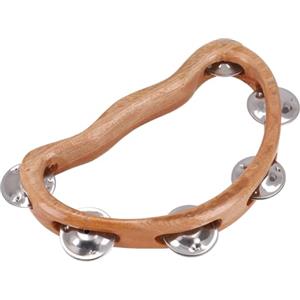 GURU SHOP Guru-Shop Strumento Musicale in Legno, Percussioni Musicali Strumento Sonoro Ritmico a Percussione, Fatto a Mano, Sonaglio a Mano - Tamburello 1, Marrone, 24x16x3 cm, Strumenti Musicali