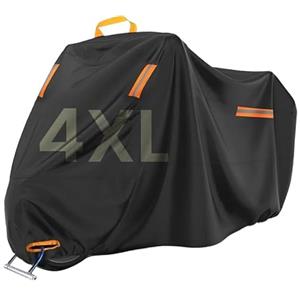 MidingChai Telo Coprimoto 4XL, 420D Telo Protettivo Impermeabile per Esterni, Telo Moto con Foro Antifurto per Catena, Protezione da Polvere, Pioggia, Neve, UV (295×110×140 cm)