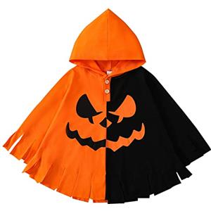 HEONSATI Mantello Fantasma per Bambini Costume di Halloween Fantasma Bianco con Cappuccio Completini Ghost Bimbi Costume da Mantello Carnevale per Halloween, Trick or Treat, Cosplay e Carnevale