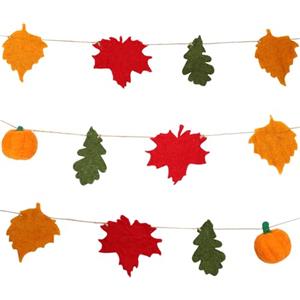 Talking Tables Stringa di foglie autunnali per interni di Halloween, decorazione divertente per feste di compleanno, feste di New York, 16 LED a batteria, lunghezza della luce 157 cm