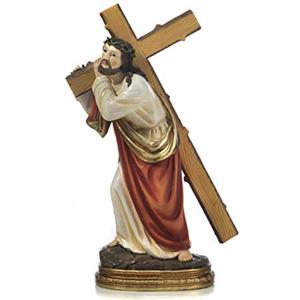 Paben Articoli Religiosi Statua Gesù che porta la Croce Presepe Pasquale in resina cm. 19,7