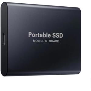 Generico SSD portatile ad alta velocità - SSD esterno da 1050 MB, ultrasottile e antiurto, compatibile con PC, Mac, Android, iPhone, iPad - Disponibili da 8 TB/16 TB/32TB/64TB/128TB（nero）