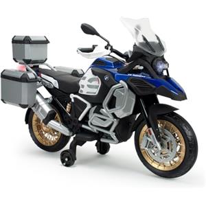 INJUSA BMW R1250 GS Adventure 12V - Moto Elettrica Bambini 3-6 Anni con Valigie + Polsino Acceleratore + Luci + Suoni + Ruote Allenamento + 6 km/h - INJUSA