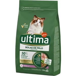 Ultima Cibo Secco per Gatti - Prevenzione Palline di Pelo, 1500g con Alto Contenuto di Fibra e Benefici per Pelle e Denti