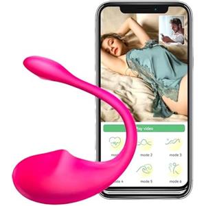 Generico ovulo vibrante da remotocon app morbido sillicone con app per controllo remoto vibratori wireless a distanza punto G gioco di coppia vibrante piccolo ovulo squirt orgasmo forte (Rosa)