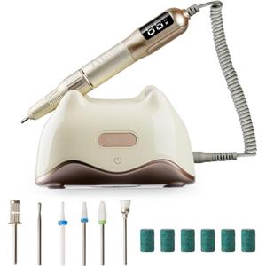 JCMASTER Fresa per unghie con indicatore LED, set professionale per unghie in gel, lima elettrica per principianti e professionisti, set per manicure e pedicure per casa e saloni di unghie