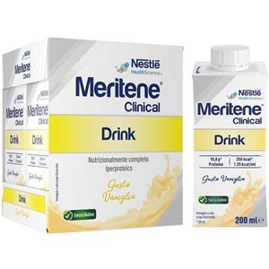 Nestlé Meritene Clinical Drink Vaniglia - Alimento Iperproteico Completo in 4 Bottiglie da 200 ml